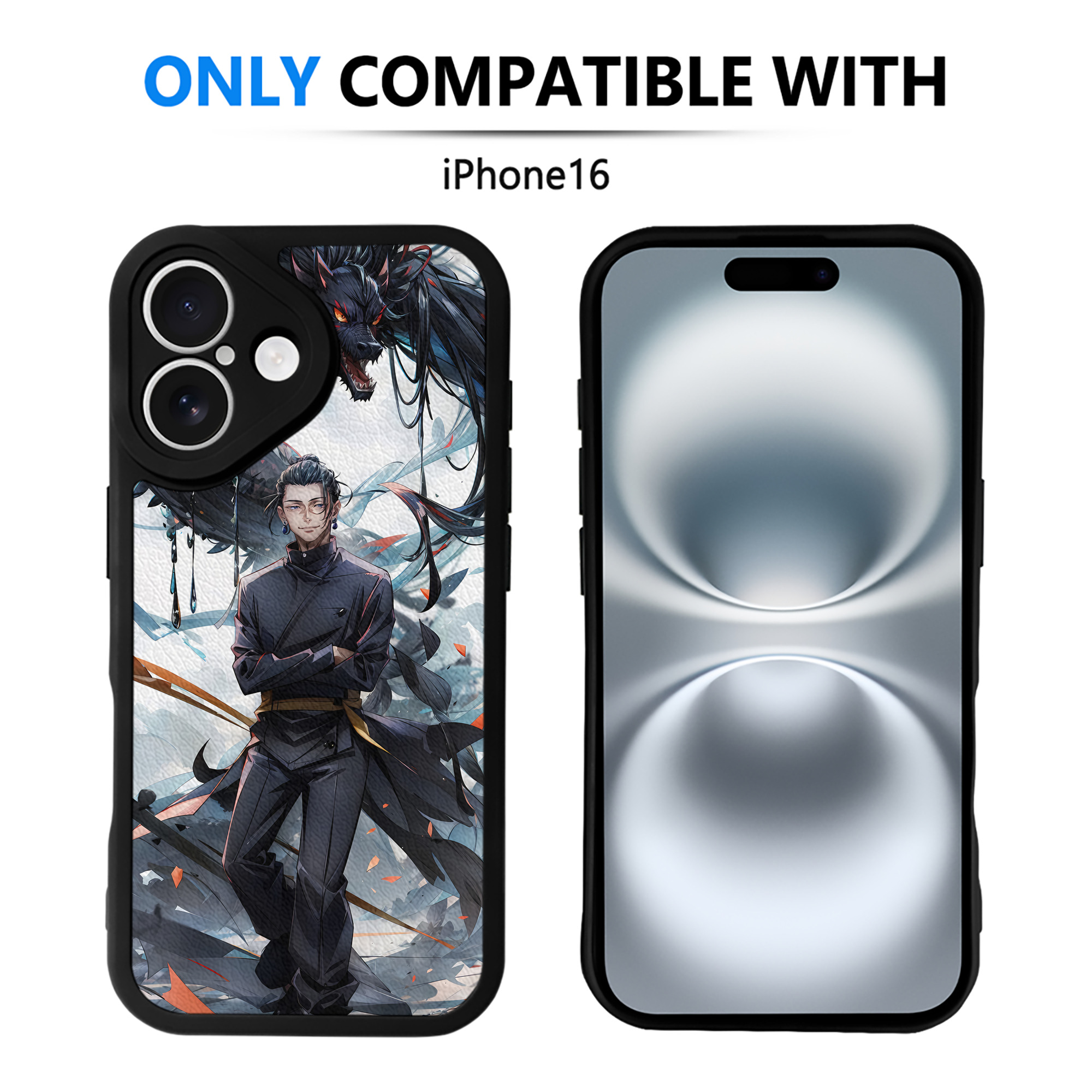 （画像用） 呪術廻戦 Jujutsu Kaisen 【iPhone 16シリーズ対応】シリコンスマホケース（レザー調） 材質：シリコン